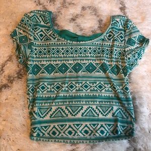 Tribal print tight crop top
